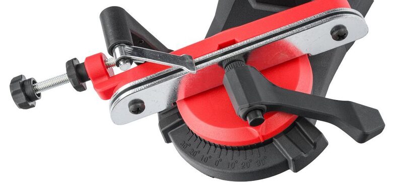 Elektriskā ķēdes zāģu - motorzāģu ķēžu asināšanas iekārta 90W + 2 diski no Red Technic (RTOSL0049)