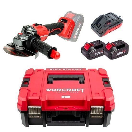 Akumulatora leņķa slīpmašīna Li-ion 125mm 20V (XCUBE kaste) WORCRAFT CAGS20LIBX