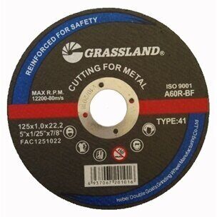Griešanas disks 125x1.0x22.2 tips 41 metālam un tēraudam GRASSLAND FAC1251022