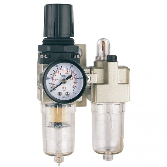 Gaisa Sausinātājs Ar Regulātoru 1/4″ ar filtru un smērvielu AC201002